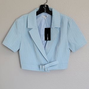 Fashion Nova Light Blue Suit Blazer  Top/ M.